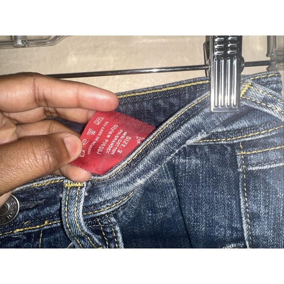 Vigoss Jeans Women's size 3 Dark Wash Denim Yellow Stitch Detail - Picture 3 of 7
